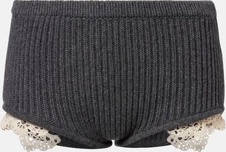 Magda Butrym Crochet-trimmed cashmere shorts