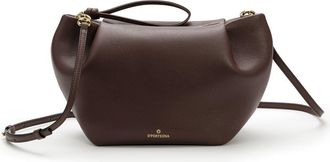La Portegna Marta Leather Clutch Bag With Shoulder Strap in Burgundy at Nordstrom