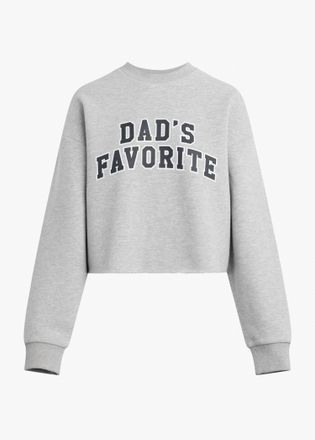 Favorite Daughter Womens Dads Favorite Cropped Sweatshirt In Heather Grey Navy