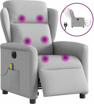 vidaXL Vidaxl - Sill&oacute;n Reclinable De Masaje El&eacute;ctrico Tela Gris Nube