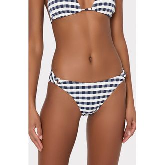Milly Cottage O-Ring Bikini Bottoms in Navy/White at Nordstrom, Size X-Small
