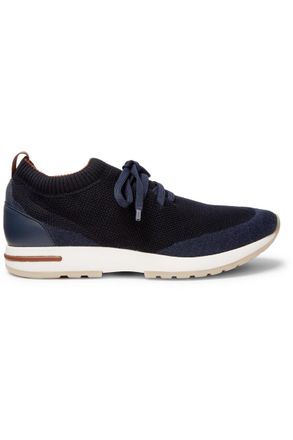 Loro Piana 360 Flexy Walk Leather-Trimmed Knitted Wool Sneakers