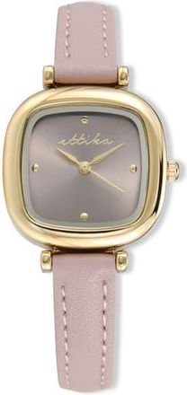 Ettika Square Case Leather Strap Watch in Blush at Nordstrom Rack