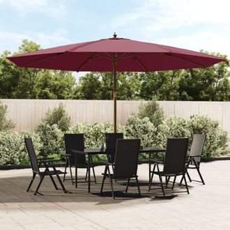 vidaXL Sombrilla De Jard&iacute;n Con Poste De Madera Rojo Burdeos 400x273 Cm Vidaxl