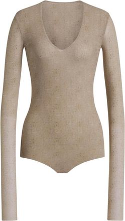 Alberta Ferretti Tops, Dames, Beige, S, Top met gedrapeerde halslijn
