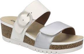 Josef Seibel Quinn 14 Wedge Slide Sandal in Silver/White at Nordstrom Rack, Size 10-10.5Us / 41Eu