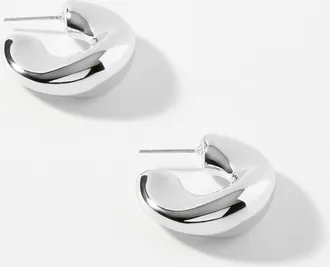 Pilgrim Womens Thick wavy half-Hoop Earrings