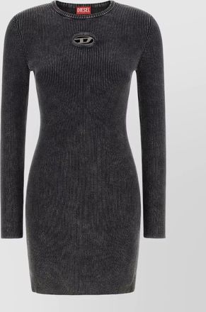 Diesel ribbed cutout mini knitted dress
