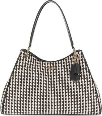 Guess Mirema Woven Shopper - Dames - Shoppers - Zwart - ONE Size - Leer - Tassen