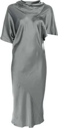 Rick Owens Abito con scollo drappeggiato - Grigio