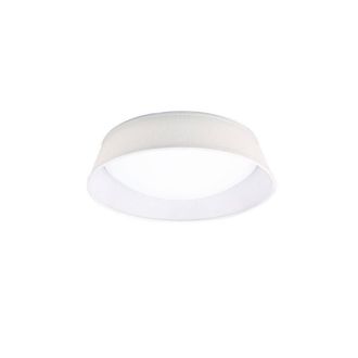 Netlighting Nordica Flush Ceiling Off-White 45cm 2100lm LED Cylindrical Shade in White