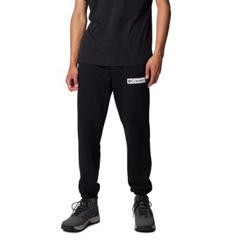 Columbia Mens Trek Jogger Sweatpants, Black/Puff Box Gem Logo, XXL
