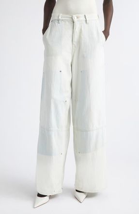 Haikure Legacy Rivet Embellished Wide Leg Jeans in Bleach Shadow at Nordstrom, Size 29