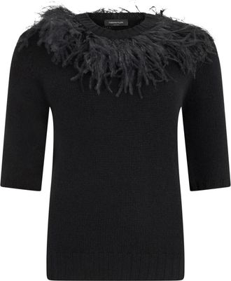 Fabiana Filippi Feather Sweater - Knitwear - Mujer - Negro - XS