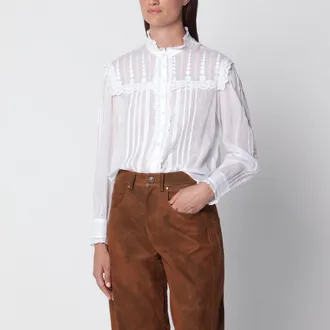 Isabel Marant Camicia Lonzie bianca in voile di cotone