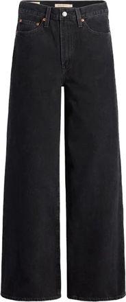 Levi's Ribcage Wide Leg Jeans - Dames - Loose Fit Jeans - Zwart - W24 L30 - Katoen - Jeans