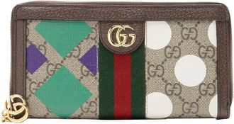 Gucci Beige Gg Supreme Canvas Centum Ophidia Zip Around Wallet (Authentic Pre- Loved)