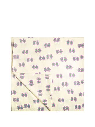 La DoubleJ Margherita-print linen tablecloth - unisex - Linen/Flax - 180x180 - White