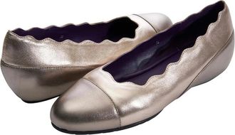 Vaneli Vaneli Picot Ballet Flat Womens Gray Metallic Round Toe Slip On HTAT1742
