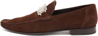 Dolce & Gabbana Mocassini con placca logo - Marrone