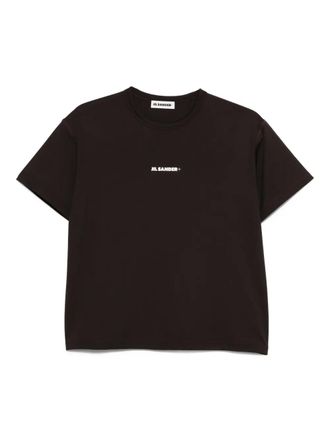 Jil Sander logo-appliqué T-shirt - Brown