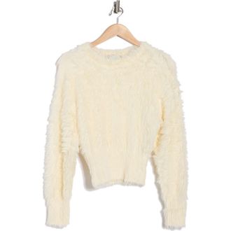 Wayf Fluffy Crop Sweater in Cream at Nordstrom Rack, Size X-Small