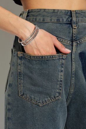Off-white Brass Bracelet With Shimmering Crystals, Womens, Silver