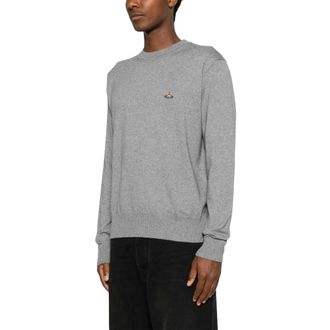 Vivienne Westwood Round-neck Knitwear, male, Gray, Size: L Alex Round Neck Sweater