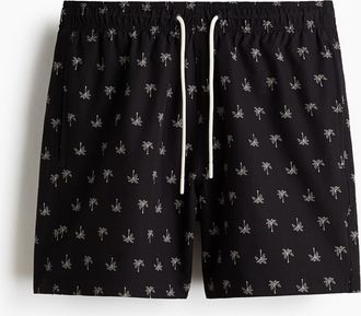 H&M Badeshorts aus Seersucker - Schwarz