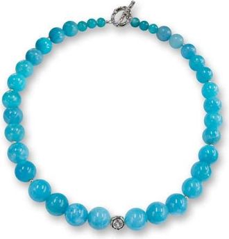 Classicharms Gia Amazonite Bead Choker Necklace in Blue at Nordstrom, Size Large