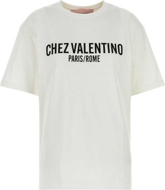 Valentino Garavani Womens White Cotton T-shirt - Ivory - Size X-Small