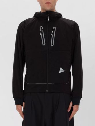 And Wander hooded jacket with elastic cuffs and pockets