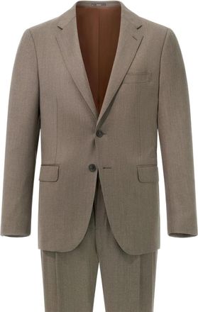 Boggi Milano herringbone wool suit - Brown