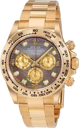 Rolex Pre-owned Rolex Cosmograph Daytona Chronograph Diamond Black Mother of Pearl Dial Mens Watch 116508BKMDO