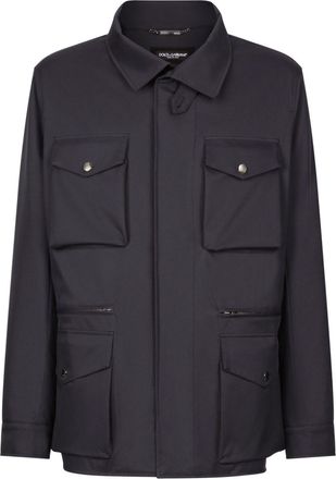 Dolce & Gabbana multi-pocket safari jacket - men - Polyester - 56 - Blue