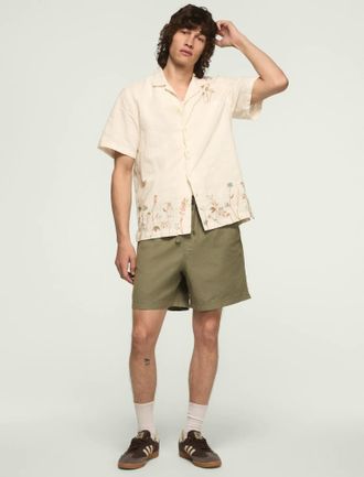 Lucky Brand Mens 6 Inch Linen Pull On Short