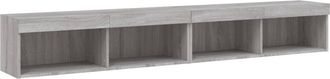 vidaXL Vidaxl - Muebles De Tv Con Luces Led 2 Uds Gris Sonoma 100x30x30 Cm