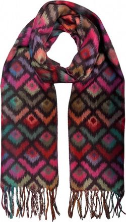 Fraas Womens Peacock Feathers Cashmink Scarf In Bristol Black