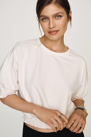 Maeve Short-Sleeve Bubble Sweatshirt