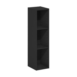 Furinno Fulda 3-Tier Space Saving Storage Shelf Bookcase, 8-Inch Width, Blackwood