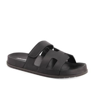 Andrea Womens Hook And Loop Casual Sandals In Black