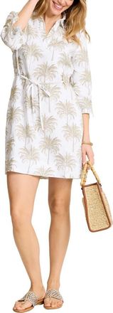 Tommy Bahama Palm Banks Tie Waist Shift Dress in Sea Clay at Nordstrom, Size X-Small
