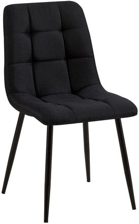 Clp Silla con patas de metal y asiento en Tela Negro