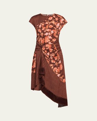 3.1 Phillip Lim Desert Flower Asymmetric Twill Midi Dress