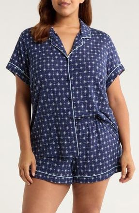 Nordstrom Moonlight Eco Short Pajamas in Navy- White Celestial Foulard at Nordstrom Rack, Size 3X