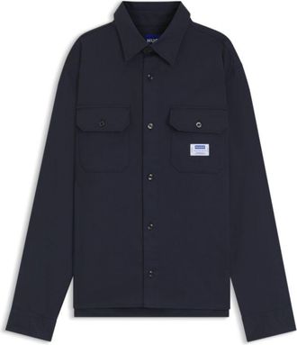 HUGO BOSS Cotton-twill shirt with logo label
