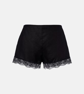 Staud Shorts Von in lino con pizzo