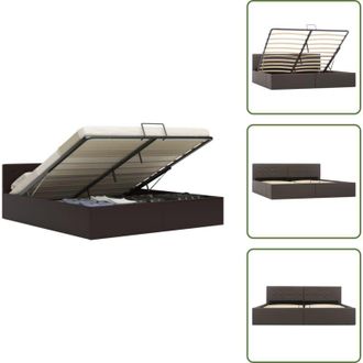 vidaXL The Living Store Giroletto Contenitore Idraulico Grigio Similpelle 180x200cm - Letto con contenitore