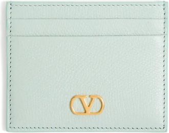 Valentino Garavani VLogo Signature card holder - women - Viscose/Calf Leather - One Size - Blue