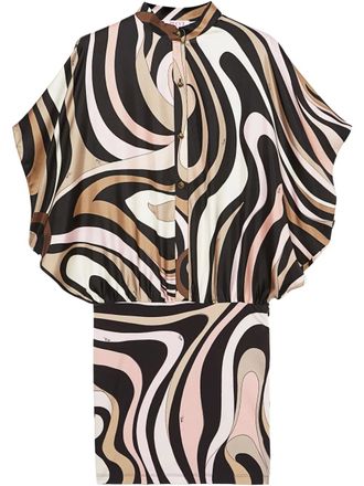 Pucci marmo-print dress - women - Viscose/Silk - 44 - Black